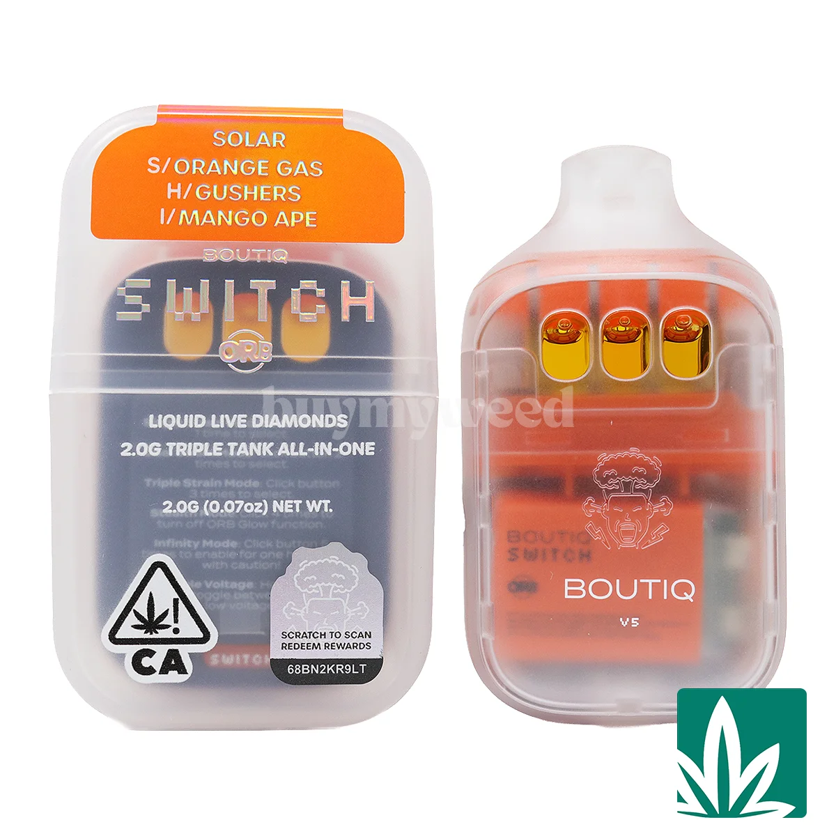 Boutiq Switch Orb V5 (2g) – Solar – Orange Gas x Gushers x Mango Ape