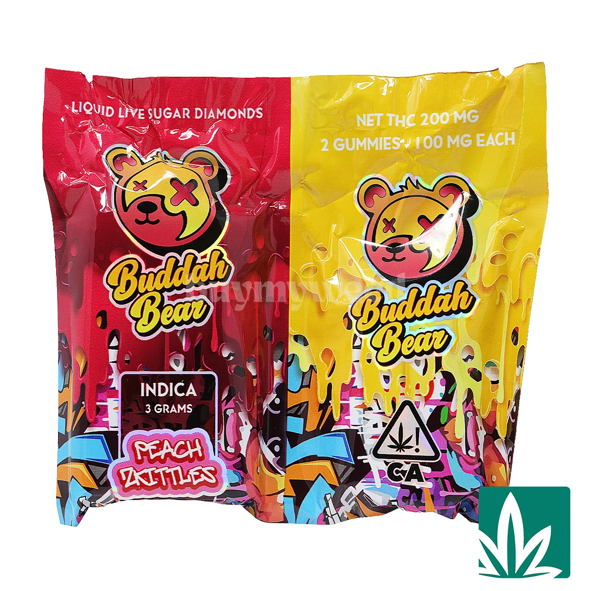Buddah Bear Sugar Diamond Dispo (3g) – Peach Zkittles - Image 3