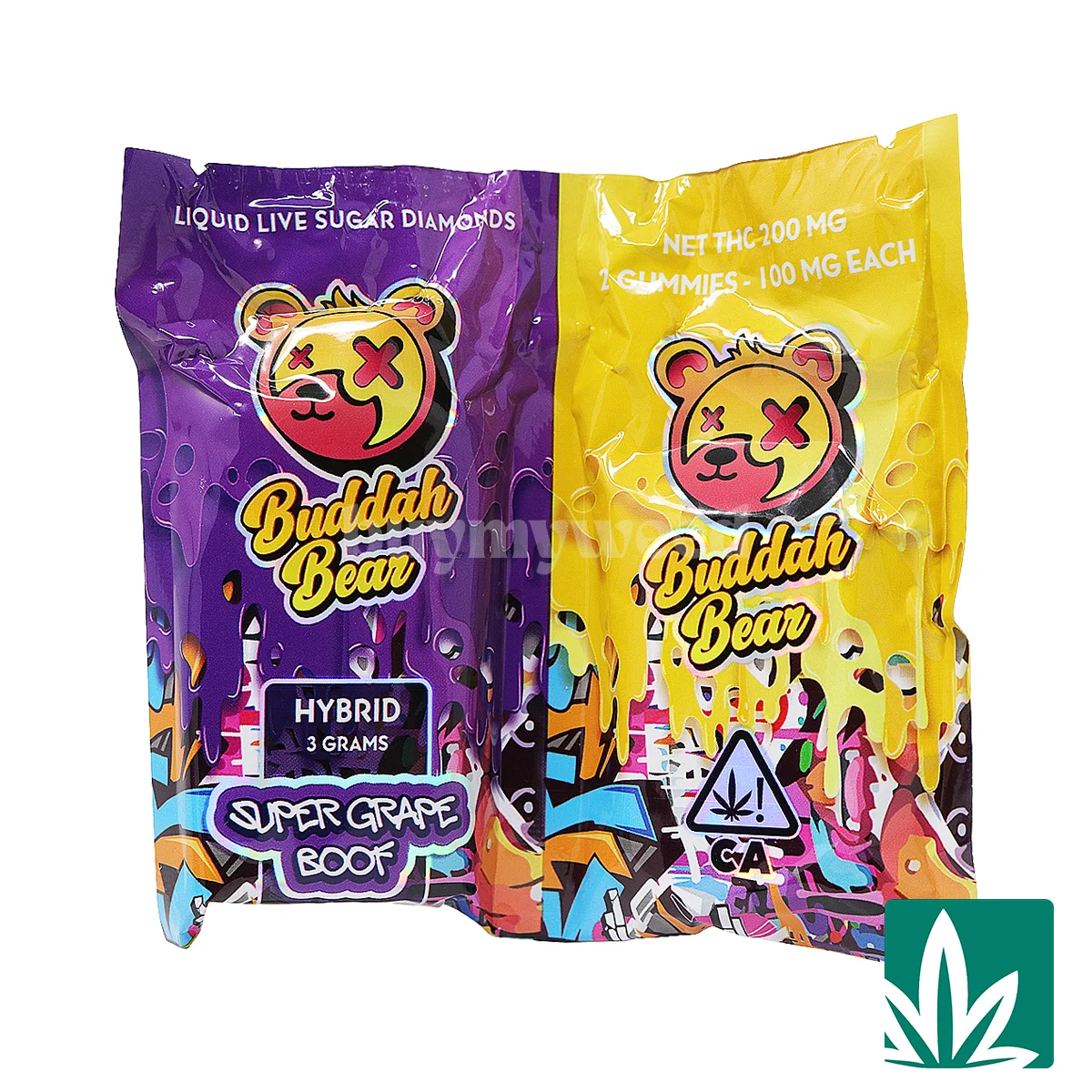 Buddah Bear Sugar Diamond Dispo (3g) – Super Grape Boof - Image 3