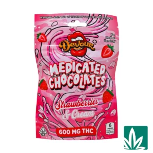 Devour Medicated Chocolates (600mg) – Strawberries & Cream