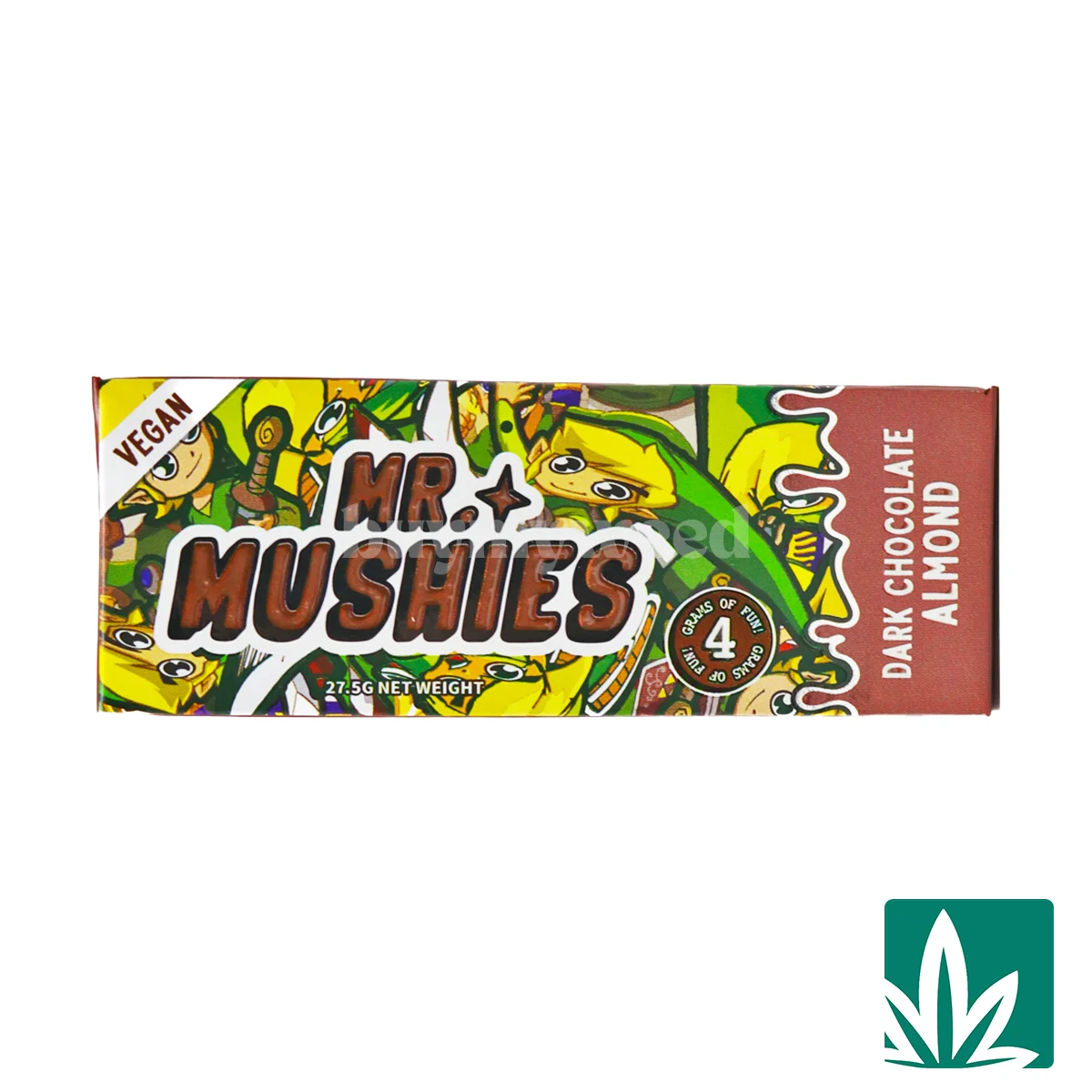 Mr Mushies Shroom Bars (4g) – Dark Almond Chocolate