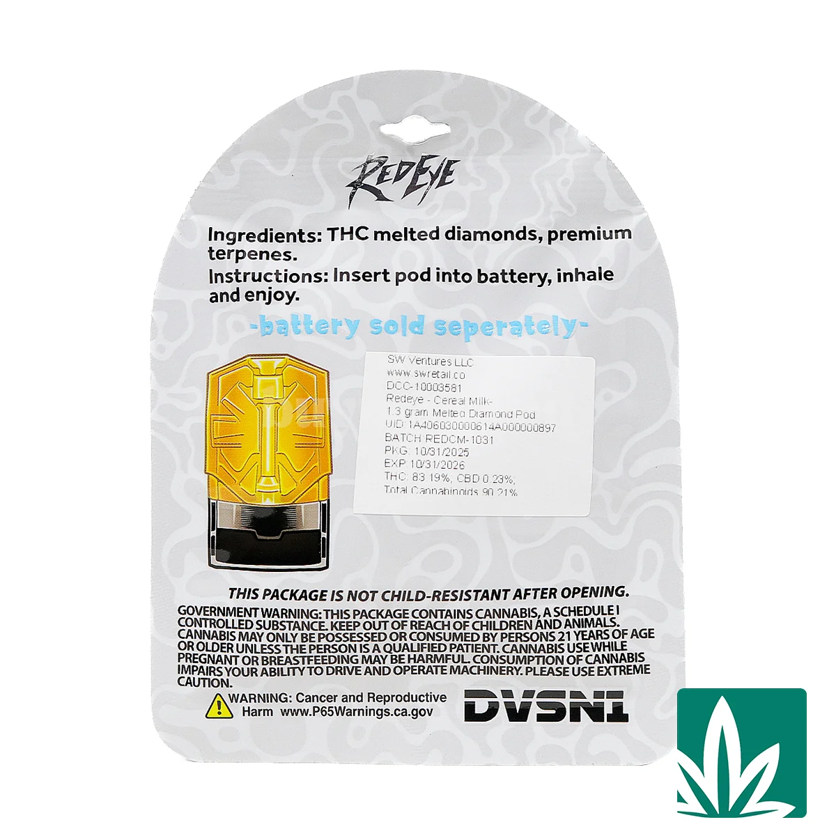 Red Eye Pod (1g) – Cereal Milk - Image 2
