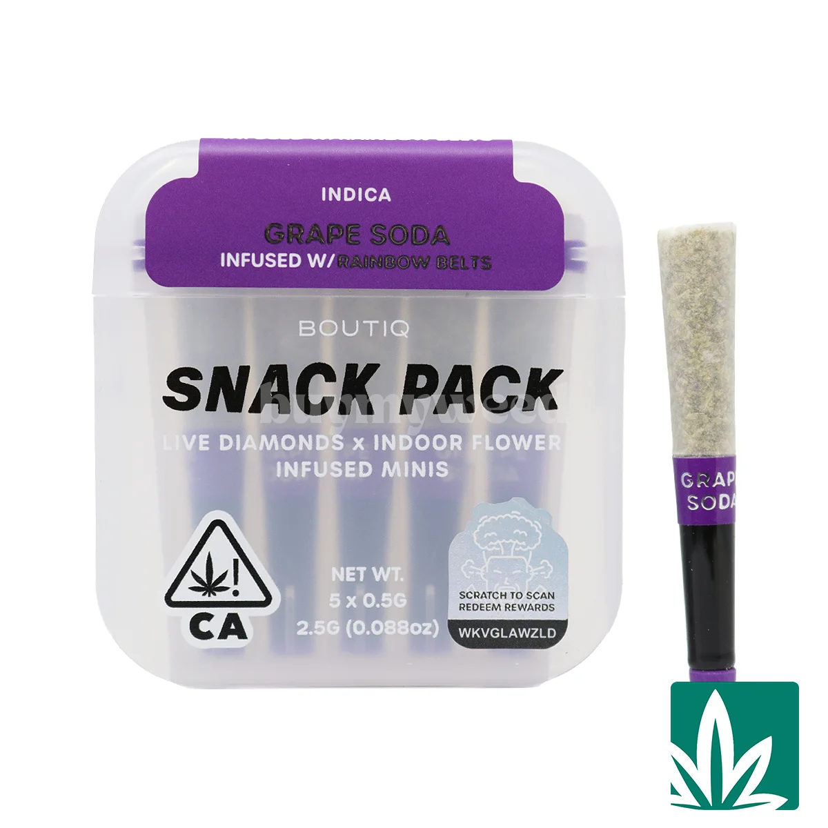 Boutiq Snack Pack (2.5g) – Grape Soda Infused With Rainbow Belts