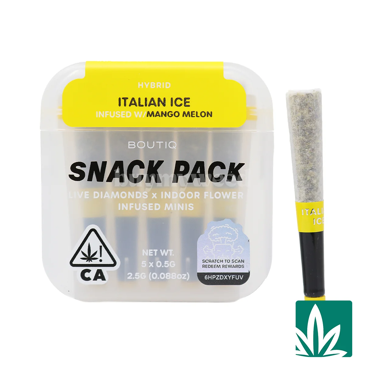Boutiq Snack Pack (2.5g) – Italian Ice Infused With Mango Melon
