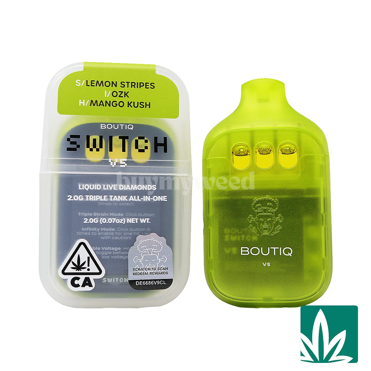 Boutiq Switch V5 (2g) – Lemon Stripes x OZK x Mango Kush
